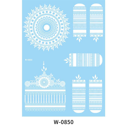 HANJIWhite Lace 3D Waterproof Henna Tattoo Sticker Collection (1)AccessoryWhite Lace 3D Waterproof Henna Tattoo Sticker Collection (1)