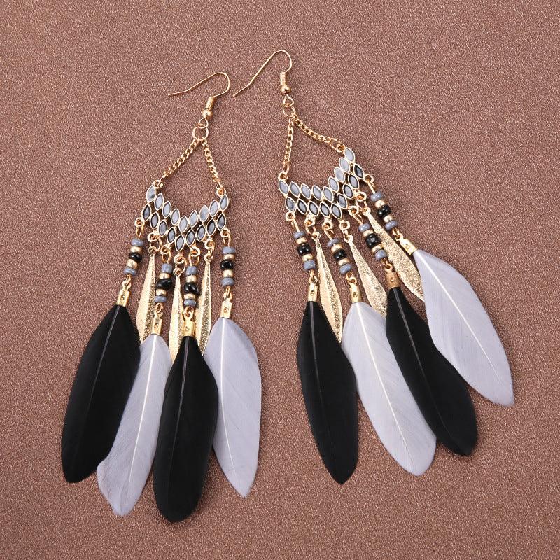 HANJIBohemian Feather EarringsAccessoryBohemian Feather Earrings