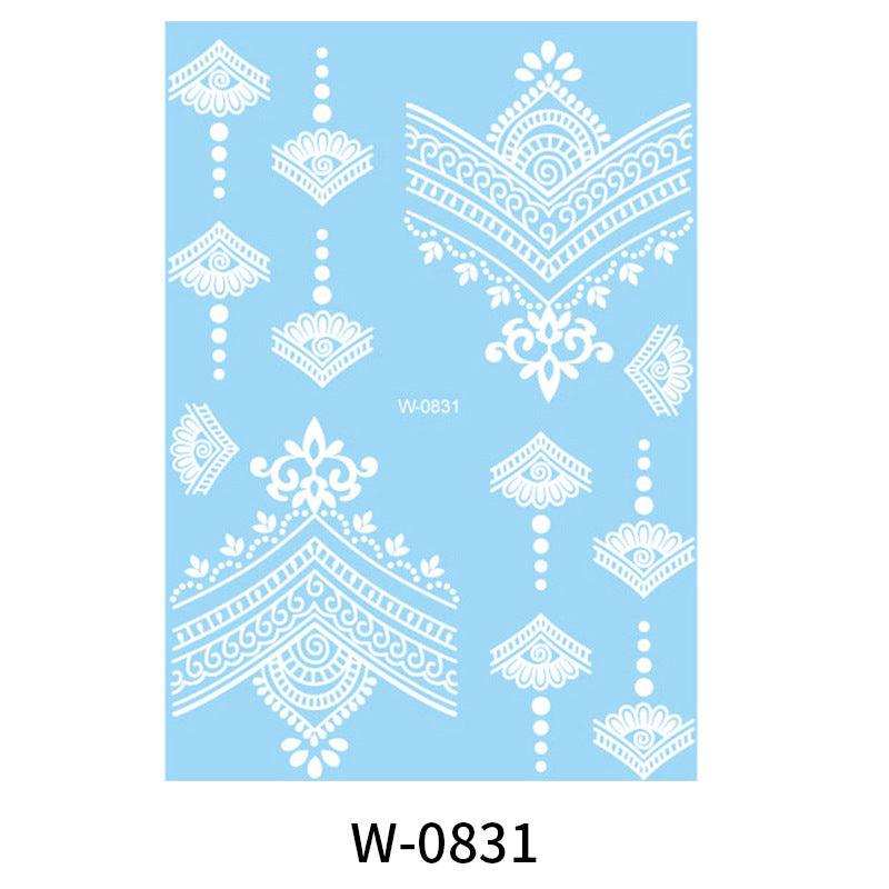 HANJIWhite Lace 3D Waterproof Henna Tattoo Sticker Collection (2)AccessoryWhite Lace 3D Waterproof Henna Tattoo Sticker Collection (2)