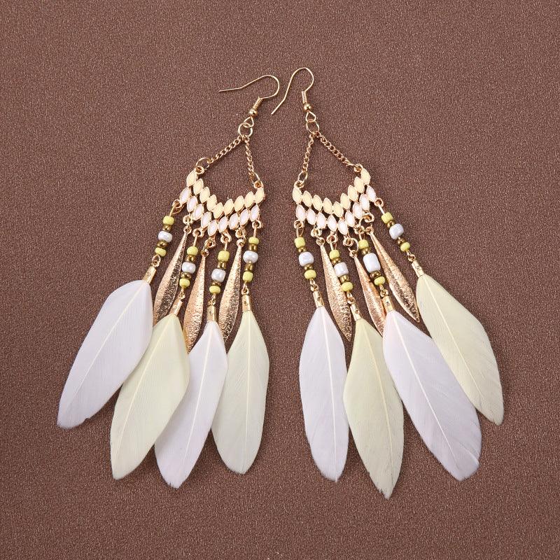 HANJIBohemian Feather EarringsAccessoryBohemian Feather Earrings