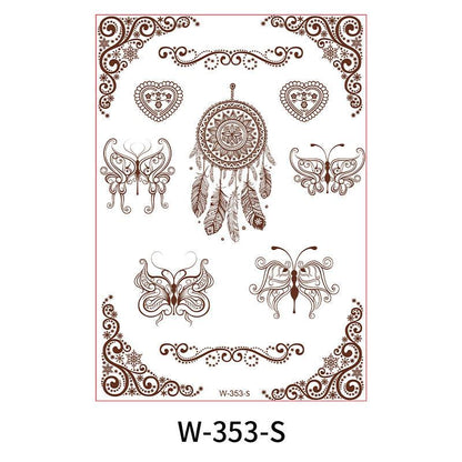 Reddish-Brown 3D Waterproof Henna Tattoo Sticker Collection (4)