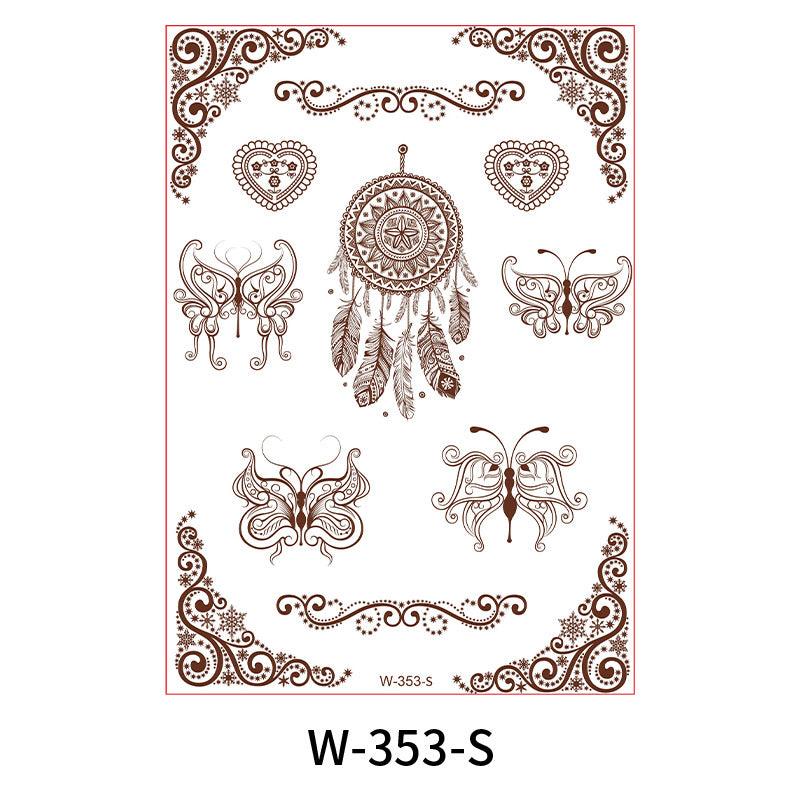 Reddish-Brown 3D Waterproof Henna Tattoo Sticker Collection (4)