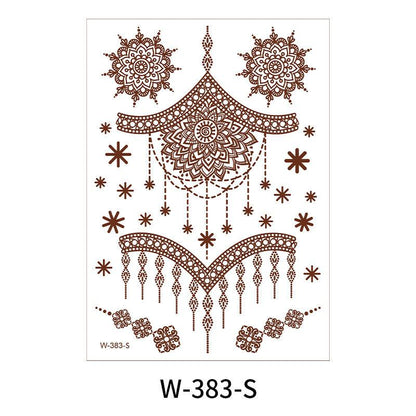 Reddish-Brown 3D Waterproof Henna Tattoo Sticker Collection (4)
