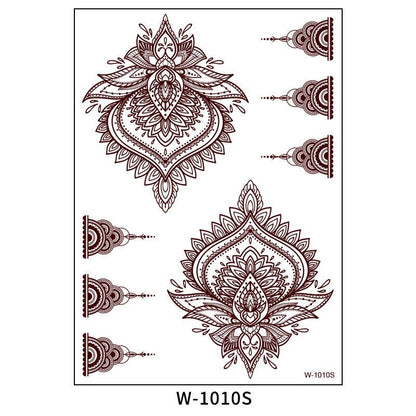 Reddish-Brown 3D Waterproof Henna Tattoo Sticker Collection (7)