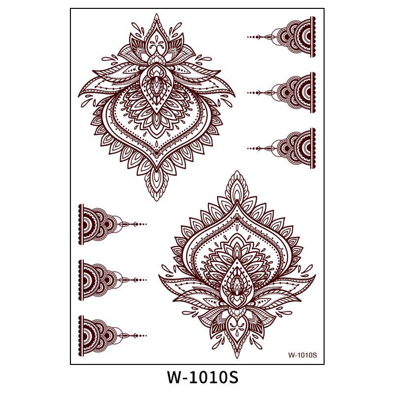 Reddish-Brown 3D Waterproof Henna Tattoo Sticker Collection (7)