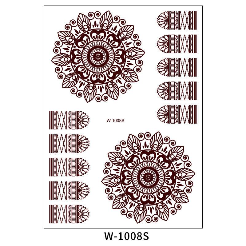 Reddish-Brown 3D Waterproof Henna Tattoo Sticker Collection (7)