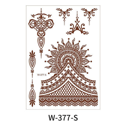 Reddish-Brown 3D Waterproof Henna Tattoo Sticker Collection (4)