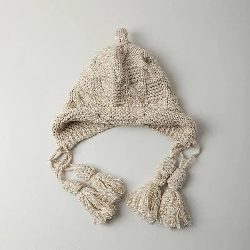 HANJIWarm Wool Tassel Pullover HatAccessoryWarm Wool Tassel Pullover Hat