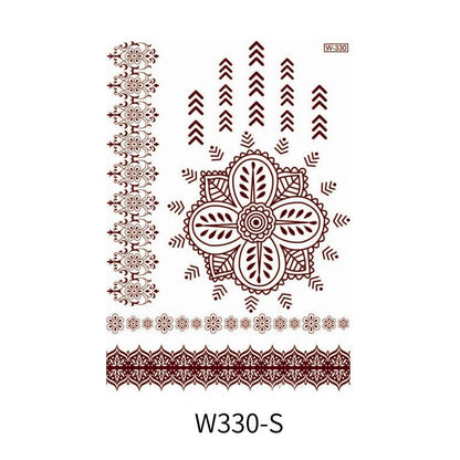 Reddish-Brown 3D Waterproof Henna Tattoo Sticker Collection (2)