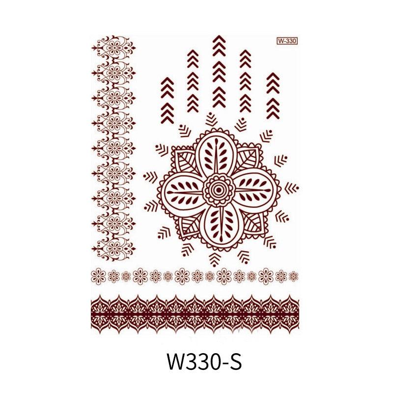 Reddish-Brown 3D Waterproof Henna Tattoo Sticker Collection (2)