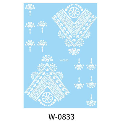 HANJIWhite Lace 3D Waterproof Henna Tattoo Sticker Collection (2)AccessoryWhite Lace 3D Waterproof Henna Tattoo Sticker Collection (2)