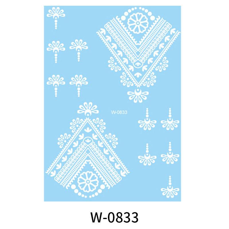 HANJIWhite Lace 3D Waterproof Henna Tattoo Sticker Collection (2)AccessoryWhite Lace 3D Waterproof Henna Tattoo Sticker Collection (2)
