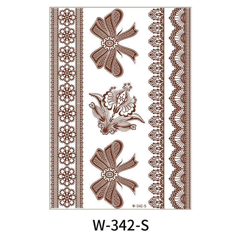 Reddish-Brown 3D Waterproof Henna Tattoo Sticker Collection (3)