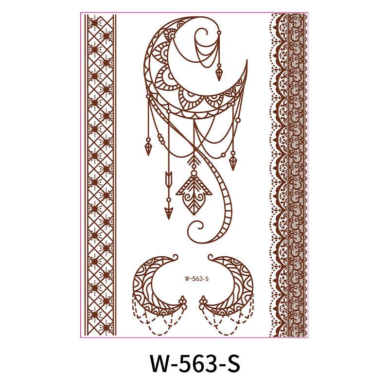 Reddish-Brown 3D Waterproof Henna Tattoo Sticker Collection (5)