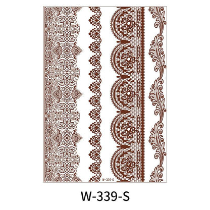 Reddish-Brown 3D Waterproof Henna Tattoo Sticker Collection (3)