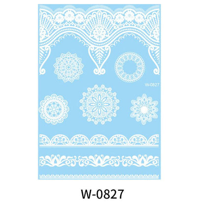 HANJIWhite Lace 3D Waterproof Henna Tattoo Sticker Collection (2)AccessoryWhite Lace 3D Waterproof Henna Tattoo Sticker Collection (2)