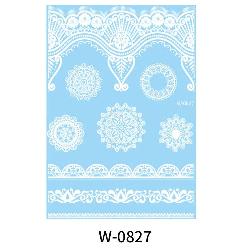 HANJIWhite Lace 3D Waterproof Henna Tattoo Sticker Collection (2)AccessoryWhite Lace 3D Waterproof Henna Tattoo Sticker Collection (2)