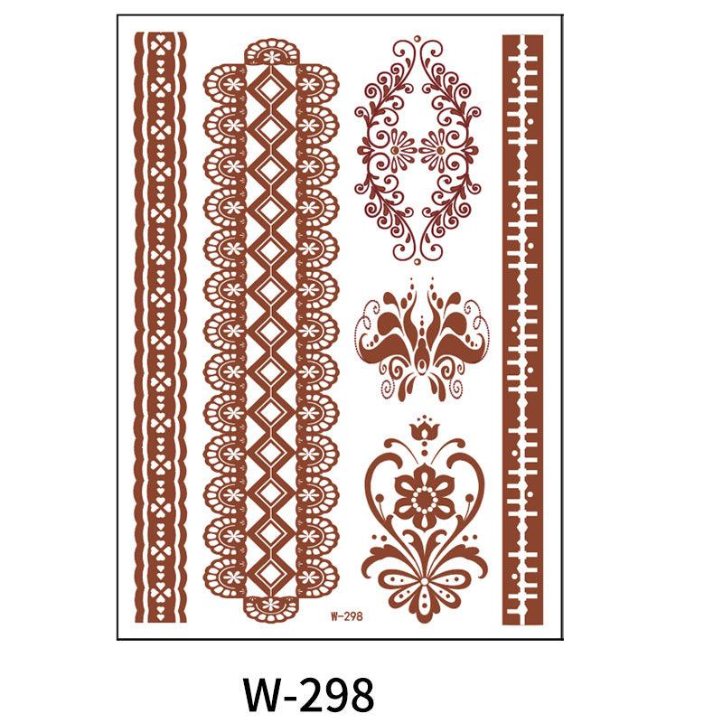Reddish-Brown 3D Waterproof Henna Tattoo Sticker Collection (1)