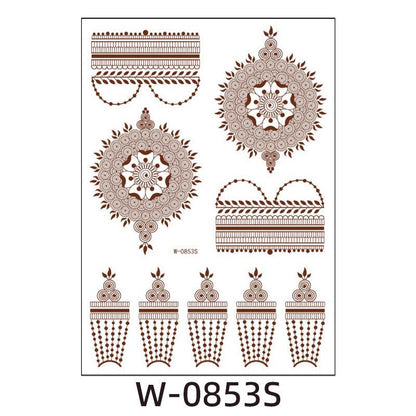 Reddish-Brown 3D Waterproof Henna Tattoo Sticker Collection (7)