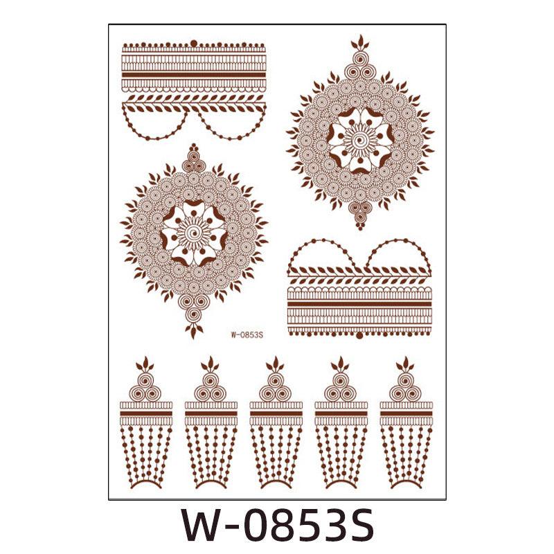 Reddish-Brown 3D Waterproof Henna Tattoo Sticker Collection (7)