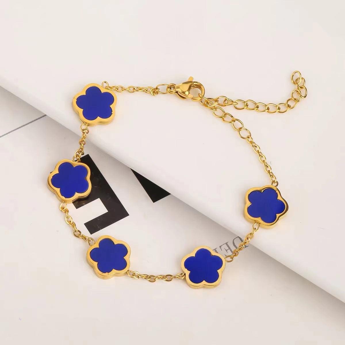 HANJIHigh-End Five-Leaf Flower BraceletAccessoryHigh-End