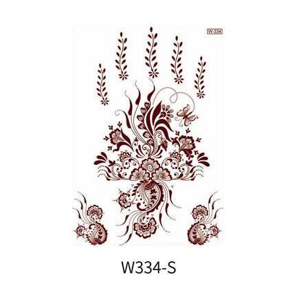 Reddish-Brown 3D Waterproof Henna Tattoo Sticker Collection (2)