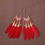 HANJIBohemian Feather EarringsAccessoryBohemian Feather Earrings