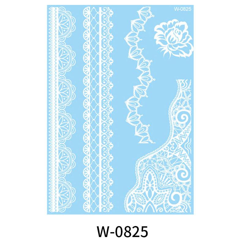 HANJIWhite Lace 3D Waterproof Henna Tattoo Sticker Collection (2)AccessoryWhite Lace 3D Waterproof Henna Tattoo Sticker Collection (2)