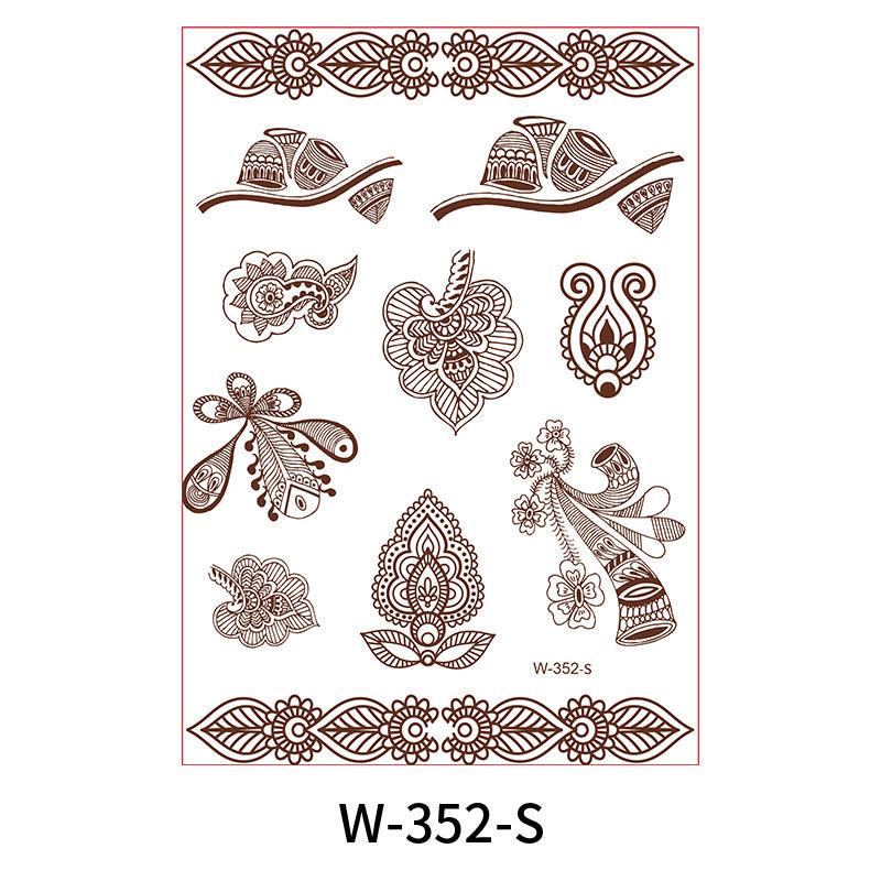 Reddish-Brown 3D Waterproof Henna Tattoo Sticker Collection (4)