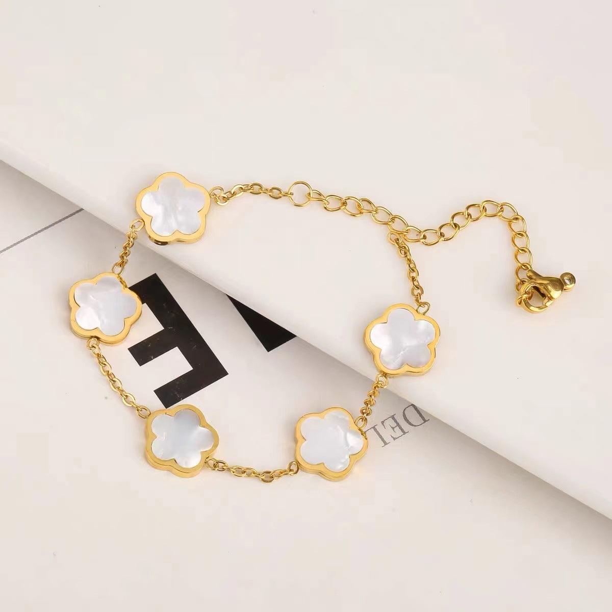 HANJIHigh-End Five-Leaf Flower BraceletAccessoryHigh-End