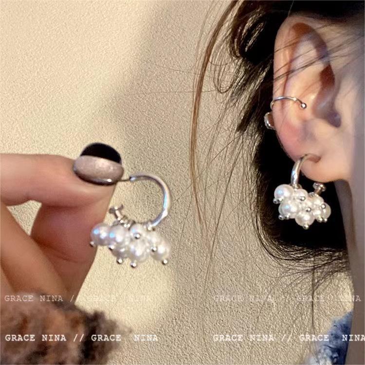 HANJIDetachable Sweet Pearl Flower EarringsAccessoryDetachable Sweet Pearl Flower Earrings