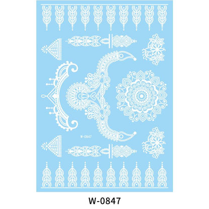 HANJIWhite Lace 3D Waterproof Henna Tattoo Sticker Collection (1)AccessoryWhite Lace 3D Waterproof Henna Tattoo Sticker Collection (1)