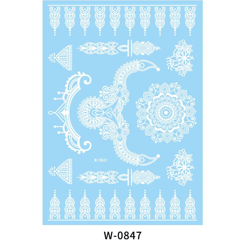 HANJIWhite Lace 3D Waterproof Henna Tattoo Sticker Collection (1)AccessoryWhite Lace 3D Waterproof Henna Tattoo Sticker Collection (1)