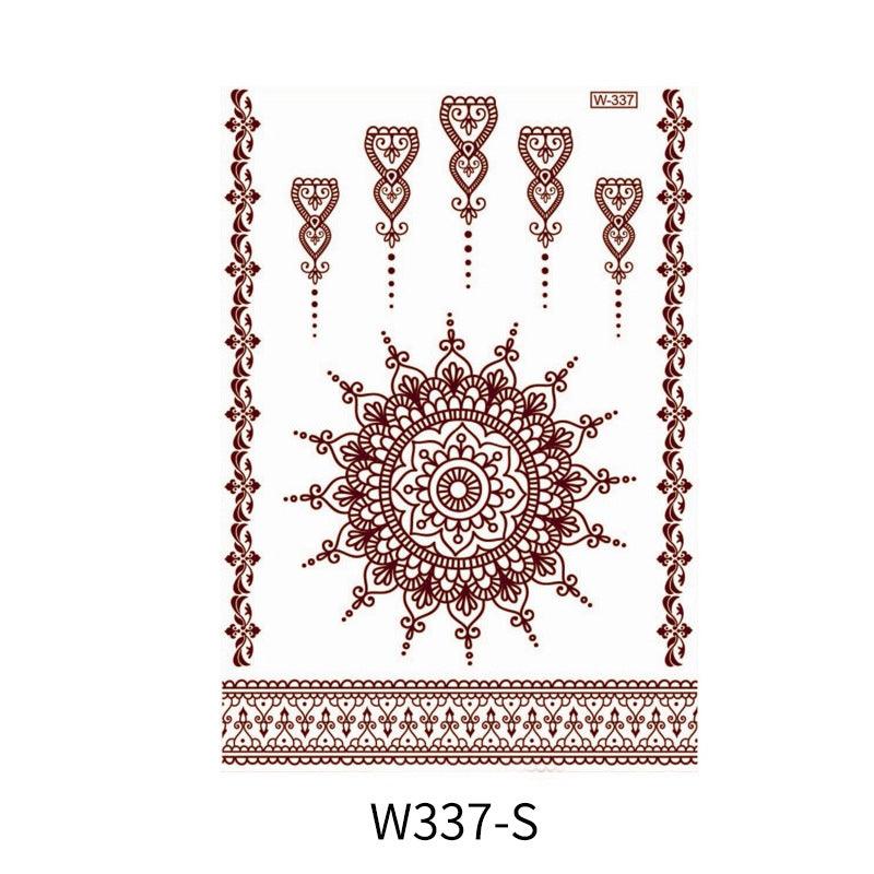 Reddish-Brown 3D Waterproof Henna Tattoo Sticker Collection (2)